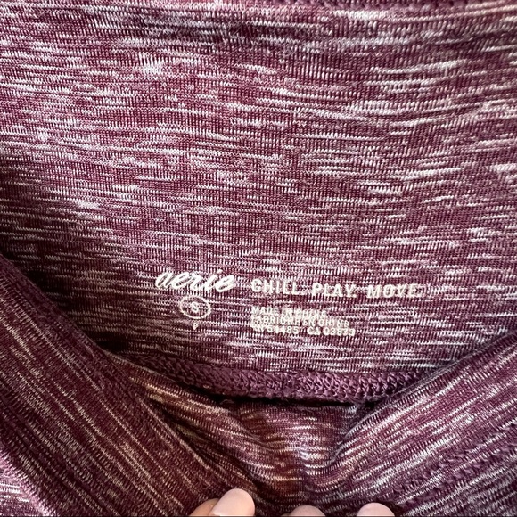 Aerie Chill Play Move Purple Heathered Ombré Fleece Leggings Small High Waisted - Picture 3 of 6